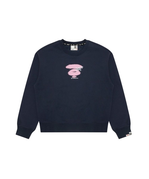 AAPE BY A BATHING APE(エーエイプバイアベイシングエイプ)の「AAPE CREW NECK SWEAT(スウェット・レディース・ネイビー/アイボリー・XX-SMALL/X-SMALL/SMALL)」の6枚目の写真