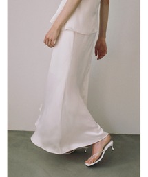pleated flare maxi skirt