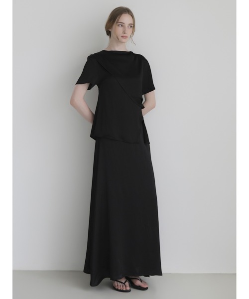 celon(セロン)の「pleated flare maxi skirt(スカート・レディース・アイボリー/ブラック・FREE)」の4枚目の写真