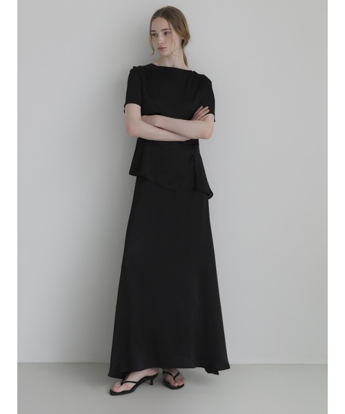 celon(セロン)の「pleated flare maxi skirt(スカート・レディース・アイボリー/ブラック・FREE)」の3枚目の写真