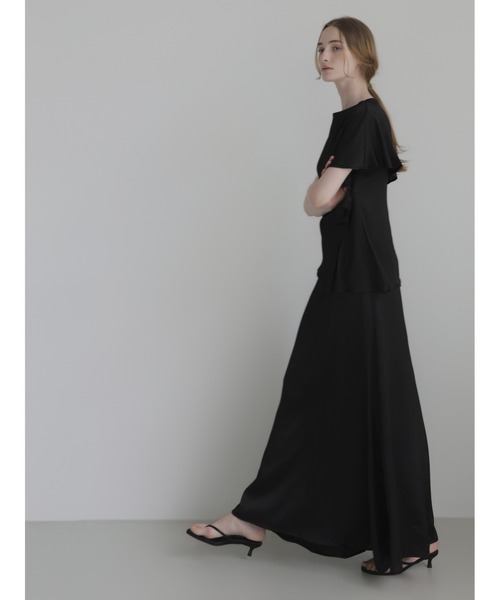 celon(セロン)の「pleated flare maxi skirt(スカート・レディース・アイボリー/ブラック・FREE)」の5枚目の写真
