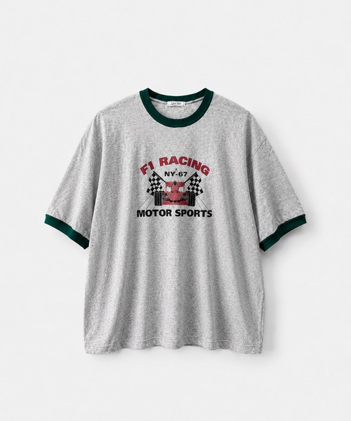 CANAL JEAN(キャナルジーン)の「Lakey Park F1リンガーTシャツ(Tシャツ/カットソー・レディース・グレー/イエロー・ONE SIZE)」の2枚目の写真