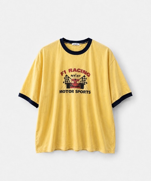 CANAL JEAN(キャナルジーン)の「Lakey Park F1リンガーTシャツ(Tシャツ/カットソー・レディース・グレー/イエロー・ONE SIZE)」の3枚目の写真