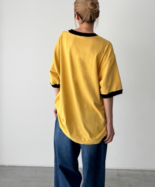 CANAL JEAN(キャナルジーン)の「Lakey Park F1リンガーTシャツ(Tシャツ/カットソー・レディース・グレー/イエロー・ONE SIZE)」の5枚目の写真