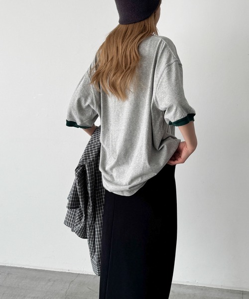 CANAL JEAN(キャナルジーン)の「Lakey Park F1リンガーTシャツ(Tシャツ/カットソー・レディース・グレー/イエロー・ONE SIZE)」の13枚目の写真