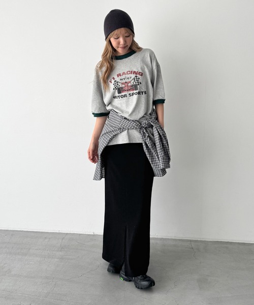 CANAL JEAN(キャナルジーン)の「Lakey Park F1リンガーTシャツ(Tシャツ/カットソー・レディース・グレー/イエロー・ONE SIZE)」の14枚目の写真
