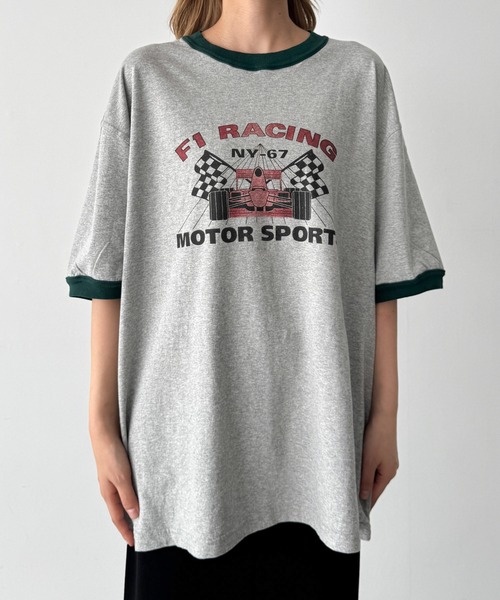 CANAL JEAN(キャナルジーン)の「Lakey Park F1リンガーTシャツ(Tシャツ/カットソー・レディース・グレー/イエロー・ONE SIZE)」の15枚目の写真