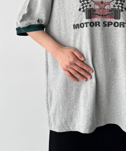 CANAL JEAN(キャナルジーン)の「Lakey Park F1リンガーTシャツ(Tシャツ/カットソー・レディース・グレー/イエロー・ONE SIZE)」の19枚目の写真
