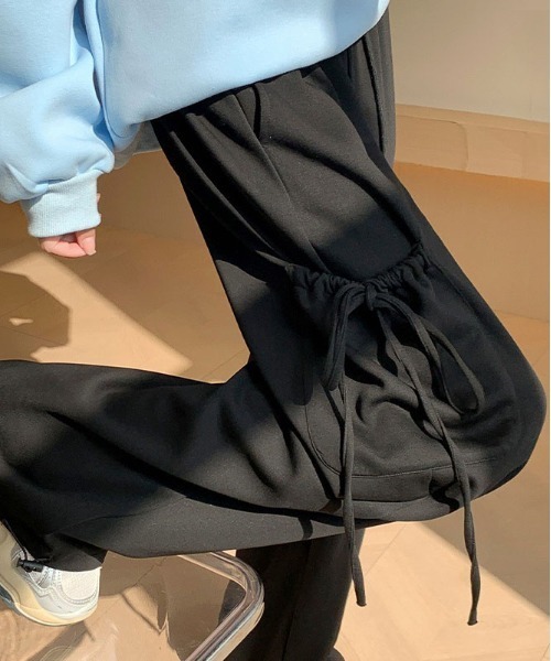 &soiree(アンドソワレ)の「ポケットリボン付きスウェットワイドパンツ(スウェットパンツ・レディース・ホワイト/ブラック/グレー/ピンク・MEDIUM/LARGE/X-LARGE/SMALL)」の10枚目の写真