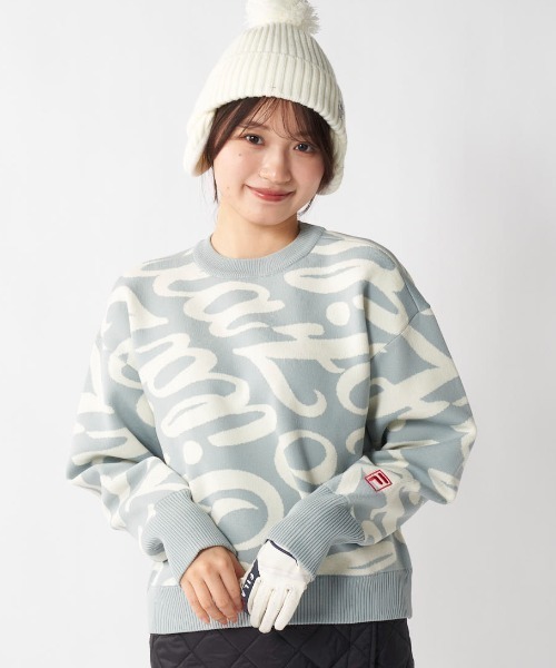 FILA GOLF（フィラゴルフ ）の「クルーネックセーター（ニット/セーター・レディース・ブラック/グレー・MEDIUM/X-LARGE/LARGE）」の2枚目の写真