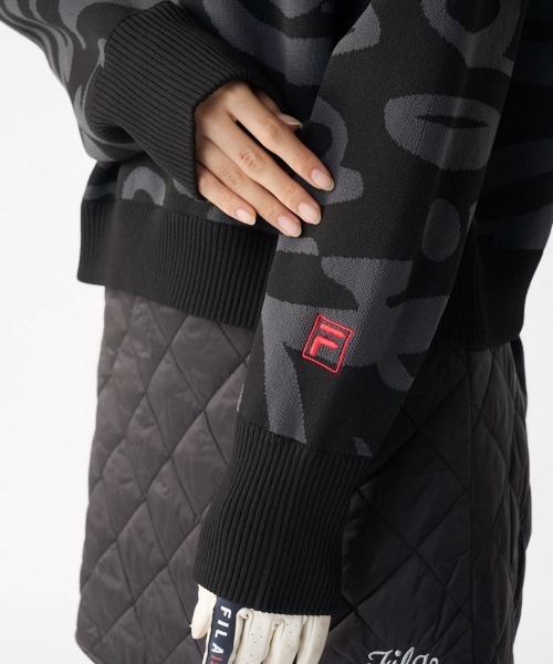 FILA GOLF（フィラゴルフ ）の「クルーネックセーター（ニット/セーター・レディース・ブラック/グレー・MEDIUM/X-LARGE/LARGE）」の8枚目の写真