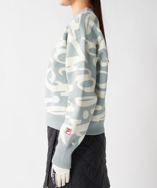 FILA GOLF（フィラゴルフ ）の「クルーネックセーター（ニット/セーター・レディース・ブラック/グレー・MEDIUM/X-LARGE/LARGE）」の10枚目の写真