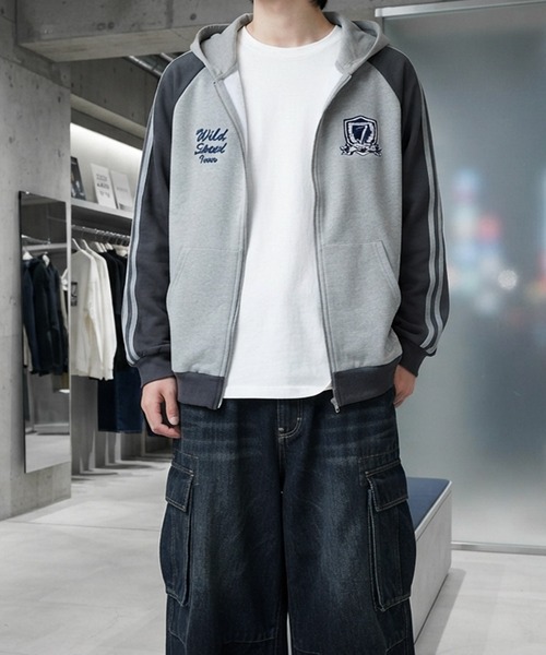 JOHNNY WOLF（ジョニーウルフ）の「FELSI オーバーサイズ サイドライン パーカー（パーカー・メンズ・グレー/ブラック系その他・L/XL/M）」の17枚目の写真