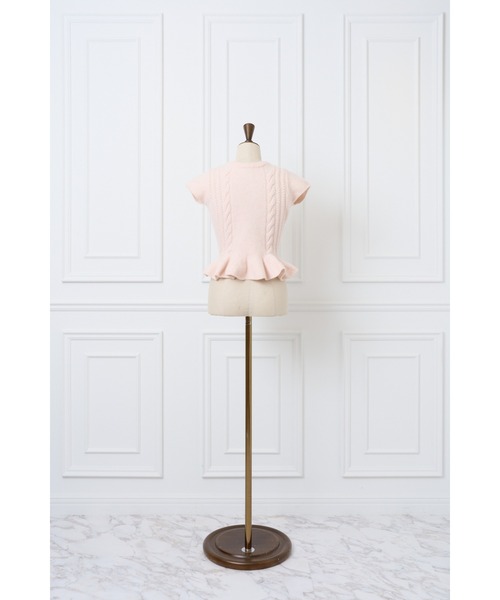 MISTREASS（ミストレアス）の「Wool Cable Peplum Knit（ニット/セーター・レディース・ピンク/ホワイト・FREE）」の22枚目の写真