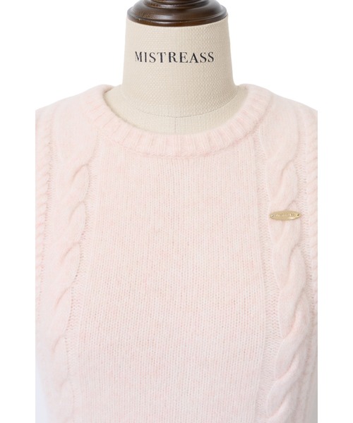 MISTREASS（ミストレアス）の「Wool Cable Peplum Knit（ニット/セーター・レディース・ピンク/ホワイト・FREE）」の20枚目の写真