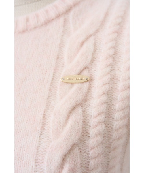 MISTREASS（ミストレアス）の「Wool Cable Peplum Knit（ニット/セーター・レディース・ピンク/ホワイト・FREE）」の19枚目の写真