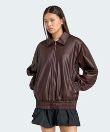 スタジアム フェイクレザー ルーズフィット ジャケット / アディダス adidas