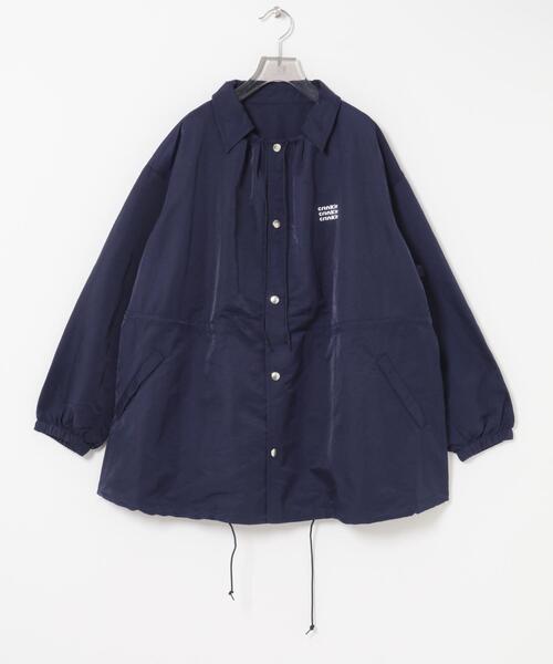 crinkle crinkle crinkle(クリンクルクリンクルクリンクル)の「crinkle crinkle crinkle GATHER MONSTER COACH JACKET(ナイロンジャケット・レディース・ネイビー・FREE)」の1枚目の写真