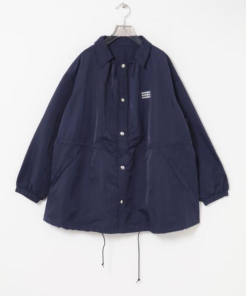 crinkle crinkle crinkle(クリンクルクリンクルクリンクル)の「crinkle crinkle crinkle GATHER MONSTER COACH JACKET(ナイロンジャケット・レディース・ネイビー・FREE)」の2枚目の写真