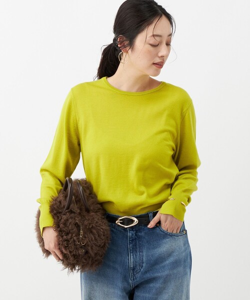 NOLLEY’S(ノーリーズ)の「《アンサンブル対応》《手洗い可能》天竺袖スリットクループルオーバー(ニット/セーター・レディース・マスタード/ピンク/オフホワイト/ブラック・38)」の22枚目の写真