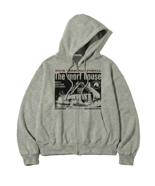 THEMORFHOUSE(ザモーフハウス)の「ユア パーソナル ポータル プリント 2WAY ジップアップパーカー グレー(パーカー・レディース・その他・M1/L2/M2/L1)」の1枚目の写真