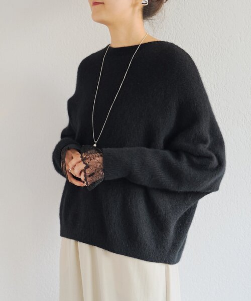 BEARDSLEY(ビアズリー)の「袖口レースカットソー(Tシャツ/カットソー・レディース・ホワイト/ブラック・FREE)」の21枚目の写真