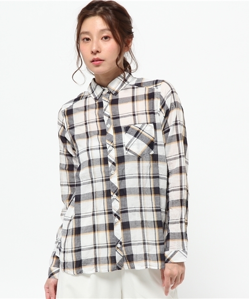 cepo(セポ)の「綿麻チェクシャツ(シャツ/ブラウス・レディース・グリーン/イエロー/ネイビー・LARGE/MEDIUM)」の12枚目の写真