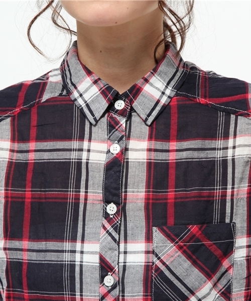 cepo(セポ)の「綿麻チェクシャツ(シャツ/ブラウス・レディース・グリーン/イエロー/ネイビー・LARGE/MEDIUM)」の7枚目の写真