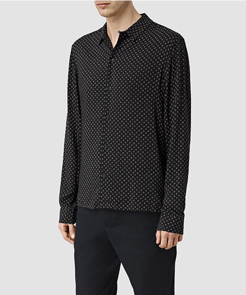 ALLSAINTS（オールセインツ）の「SPADILLE LONG SLEEVED SHIRT（シャツ/ブラウス・メンズ・ブラック・SMALL/MEDIUM）」の3枚目の写真