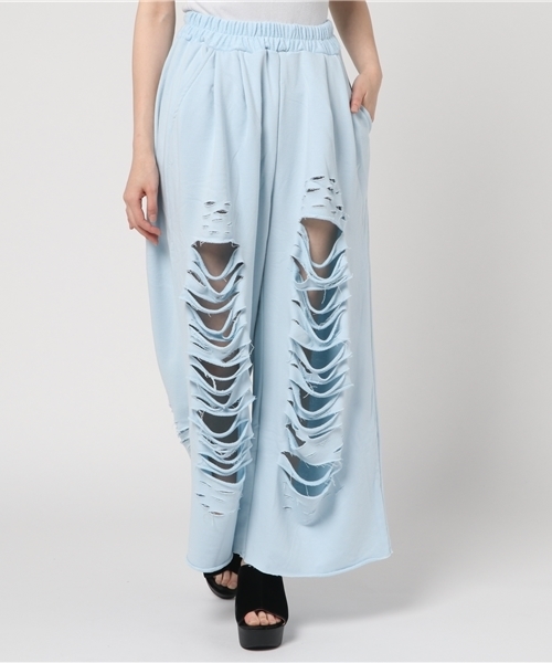 WEGO(ウィゴー)の「WEGO/ヘビークラッシュスウェットワイドパンツ(その他パンツ・レディース・杢グレー/サックスブルー/ライトピンク/ブラック・FREE)」の20枚目の写真