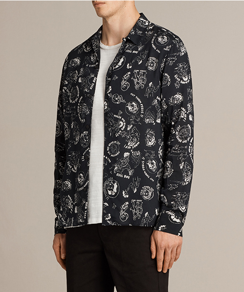 ALLSAINTS（オールセインツ）の「 FEELS LS SHIRT（シャツ/ブラウス・メンズ・ブラック・SMALL/LARGE/X-SMALL/MEDIUM）」の3枚目の写真