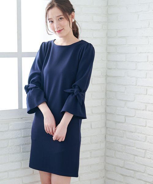 ROPE' PICNIC(ロペピクニック)の「【WEB限定】ミニリップルリボンフリルワンピース(ワンピース・レディース・ブラック/ネイビー/ピンク・38)」の3枚目の写真