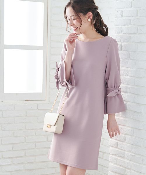 ROPE' PICNIC(ロペピクニック)の「【WEB限定】ミニリップルリボンフリルワンピース(ワンピース・レディース・ブラック/ネイビー/ピンク・38)」の1枚目の写真