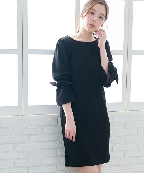 ROPE' PICNIC(ロペピクニック)の「【WEB限定】ミニリップルリボンフリルワンピース(ワンピース・レディース・ブラック/ネイビー/ピンク・38)」の2枚目の写真