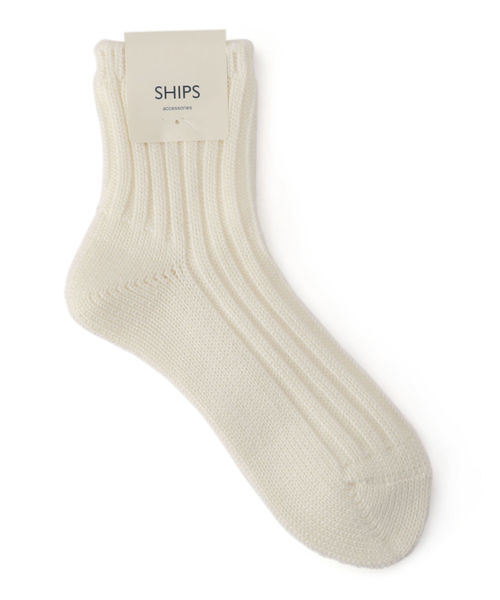 SHIPS(シップス)の「ショートリブソックス(ソックス/靴下・レディース・グレー/オフホワイト/イエロー/オレンジ・ONE SIZE)」の1枚目の写真