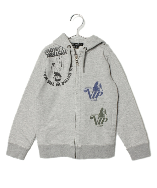 JOEY HYSTERIC（ジョーイヒステリック）の「SCRATCH pt PK（パーカー・キッズ・ホワイト/ブラック/グレー・X-SMALL/SMALL/MEDIUM）」の3枚目の写真