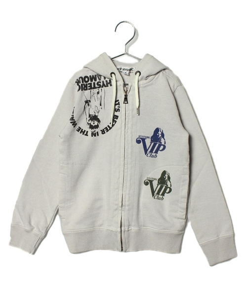 JOEY HYSTERIC（ジョーイヒステリック）の「SCRATCH pt PK（パーカー・キッズ・ホワイト/ブラック/グレー・X-SMALL/SMALL/MEDIUM）」の2枚目の写真