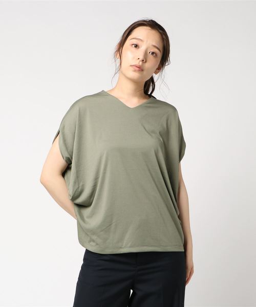 AMERICAN HOLIC（アメリカンホリック）の「・脇タックVネックカットプルオーバー（Tシャツ/カットソー・レディース・オフホワイト/カーキ/ブルー/モカ/ピンク系その他2/グレー系その他/ブラック/マスタード・FREE）」の6枚目の写真