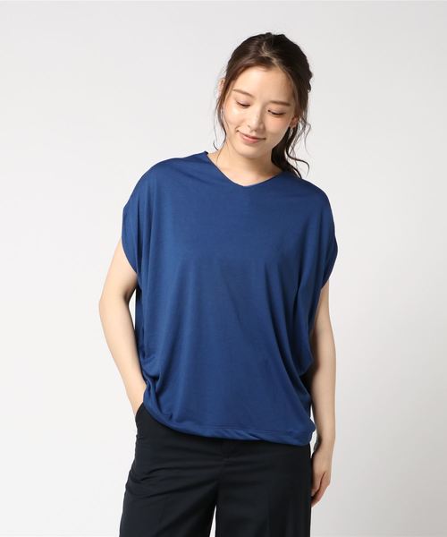 AMERICAN HOLIC（アメリカンホリック）の「・脇タックVネックカットプルオーバー（Tシャツ/カットソー・レディース・オフホワイト/カーキ/ブルー/モカ/ピンク系その他2/グレー系その他/ブラック/マスタード・FREE）」の7枚目の写真