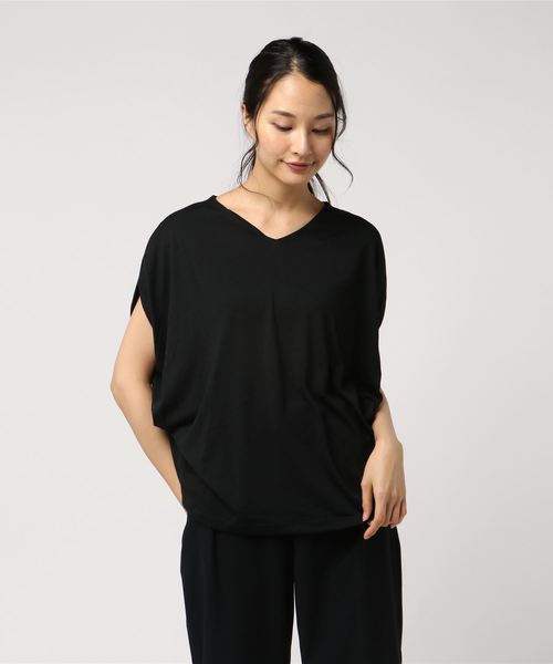 AMERICAN HOLIC（アメリカンホリック）の「・脇タックVネックカットプルオーバー（Tシャツ/カットソー・レディース・オフホワイト/カーキ/ブルー/モカ/ピンク系その他2/グレー系その他/ブラック/マスタード・FREE）」の3枚目の写真