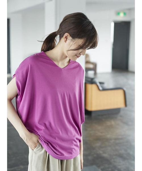 AMERICAN HOLIC（アメリカンホリック）の「・脇タックVネックカットプルオーバー（Tシャツ/カットソー・レディース・オフホワイト/カーキ/ブルー/モカ/ピンク系その他2/グレー系その他/ブラック/マスタード・FREE）」の22枚目の写真