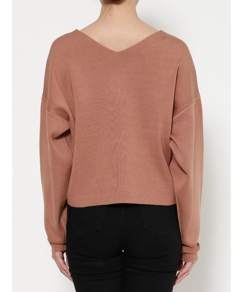 MURUA（ムルーア）の「ルーズVネックニット（ニット/セーター・レディース・ホワイト/ブラック/オレンジ/グリーン/パープル/ライトブルー/ピンク/グレー/カーキ/キャメル・FREE）」の15枚目の写真