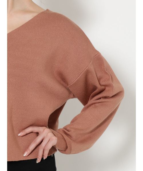 MURUA（ムルーア）の「ルーズVネックニット（ニット/セーター・レディース・ホワイト/ブラック/オレンジ/グリーン/パープル/ライトブルー/ピンク/グレー/カーキ/キャメル・FREE）」の17枚目の写真