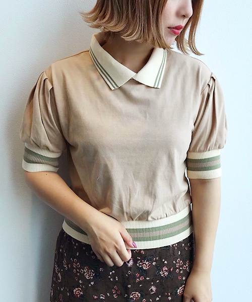 apres jour（アプレジュール）の「カラーリブポロPO【ZOZOTOWN限定アイテム】（Tシャツ/カットソー・レディース・ブラック/ベージュ/モカ・フリー）」の4枚目の写真