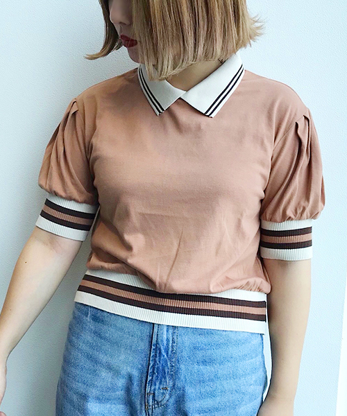 apres jour（アプレジュール）の「カラーリブポロPO【ZOZOTOWN限定アイテム】（Tシャツ/カットソー・レディース・ブラック/ベージュ/モカ・フリー）」の9枚目の写真