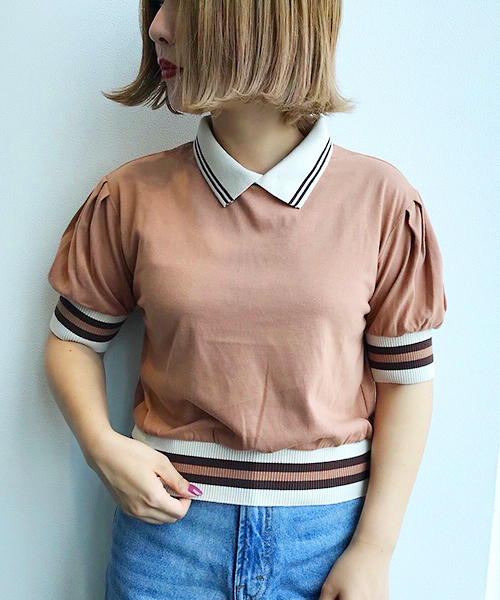 apres jour（アプレジュール）の「カラーリブポロPO【ZOZOTOWN限定アイテム】（Tシャツ/カットソー・レディース・ブラック/ベージュ/モカ・フリー）」の10枚目の写真