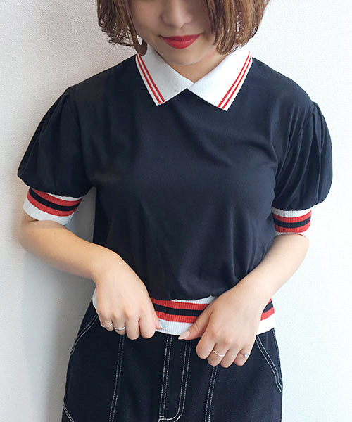 apres jour（アプレジュール）の「カラーリブポロPO【ZOZOTOWN限定アイテム】（Tシャツ/カットソー・レディース・ブラック/ベージュ/モカ・フリー）」の12枚目の写真