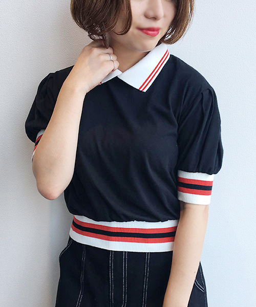 apres jour（アプレジュール）の「カラーリブポロPO【ZOZOTOWN限定アイテム】（Tシャツ/カットソー・レディース・ブラック/ベージュ/モカ・フリー）」の13枚目の写真