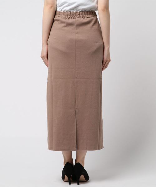 Re:EDIT（リエディ）の「リブカットソートラペーズセミタイトスカート（スカート・レディース・ブラック/ベージュ/パープル/ブラウン/グリーン・MEDIUM/LARGE）」の7枚目の写真