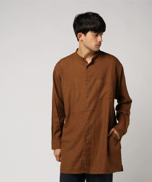 Confirm（コンファーム）の「Confirm / コンファーム 長袖バンドカラーシャツ（シャツ/ブラウス・メンズ・ブラック/ブラウン・L/M）」の5枚目の写真